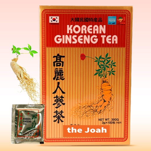 [BRSREAD3CQFROAA2] Korean Ginseng Tea - Caffeine Free, 3g Single-Serve Powder 100 Sachets, Improves Blood Circulation, Intellectual Performances and Memory, stimulates Energy