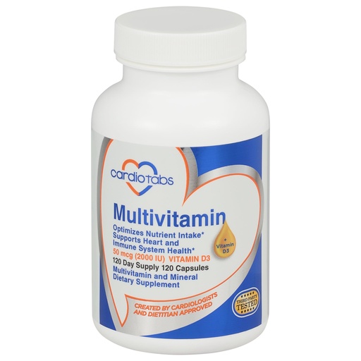 [BRSWKH3YPMDWG33V] Multivitamin - Heart and Immunity Supplements for Men & Women, Multivitamin for Men & Women, with Minerals B-Vitamin Complex, Vitamins A, C, E, K and 2000 IU Vitamin D3, 120-Count Bottle