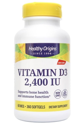 [BRSWIYQYAEOGMHDA] Healthy Origins Vitamin D3 2, 400 Lulanolin Gels, 360 Count