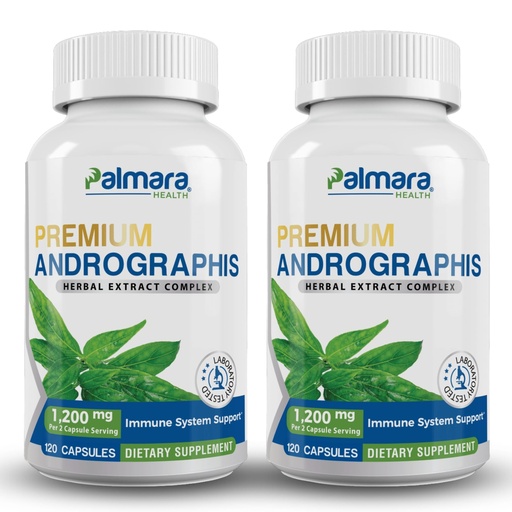 [BRSROGLQAQHBSH3H] Premium Andrographis Paniculata Extract 2 Pack - 1,200mg (100mg Andrographolides) per Serving, Non-GMO, Vegan, Gluten Free