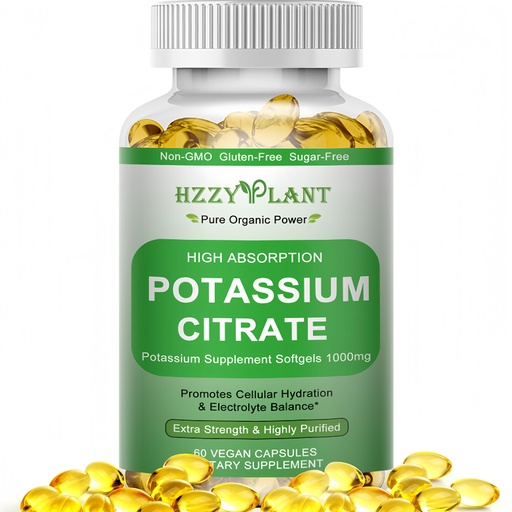 [BRSREADYBMCGM3YZ] Potassium Supplement Softgels, High Absorption Potassium Citrate 1000mg for Muscle Heart Electrolyte Balance and Normal pH Support*, Essential Mineral, Non-GMO, 2 Month Supply