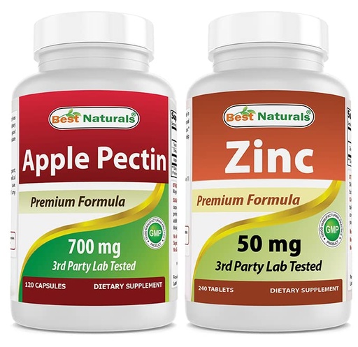 [BRSRMBT3OYIQAG3J] Best Naturals Apple Pectin 700 mg & Zinc Gluconate 50mg
