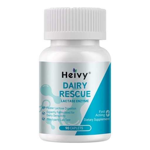 [BRSREYALAADWYD36] Heivy Pure Lactase Enzyme 9000 FCC Dairy Relief Fast Acting Supplement, Lactose Intolerance Pills 90 Count (Pack of 1)