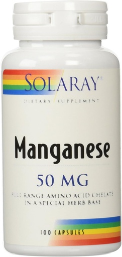 [BRSWECQCBUJW23DV] Solaray Manganese Supplement, 50 mg, 100 Count