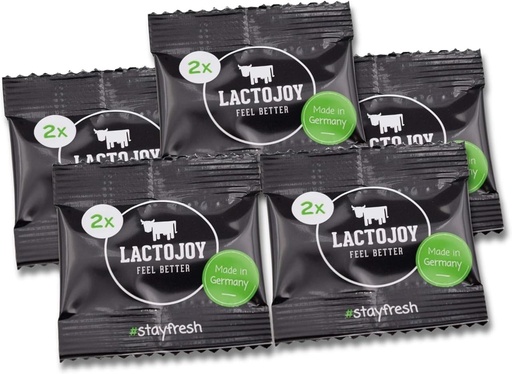 [BRSWYZARBF5WK3LL] LactoJoy Lactase Pills I Powerful Lactase Enzymes for Lactose Intolerance I for Improved Digestion I No Silicon Dioxide, No Artificial Flavors I Vegan I Sample-Package of 5 Sachets à 2 Tablets