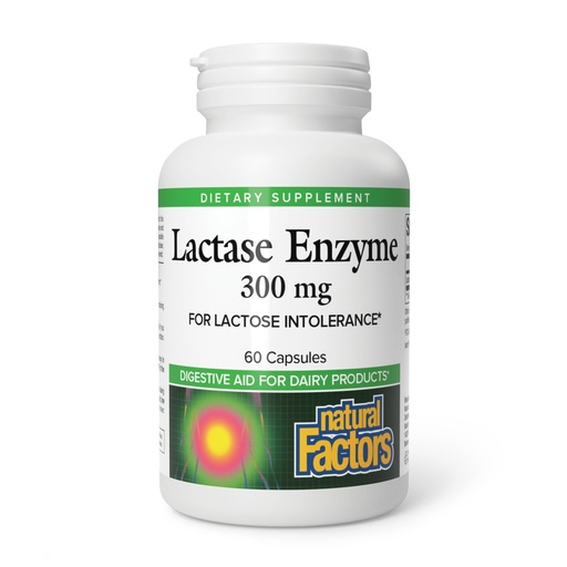 [BRSWIYT3PMDGCCQV] Natural Factors, Lactase Enzyme, Digestive Aid For Lactose and Dairy Intolerance, 60 Capsules