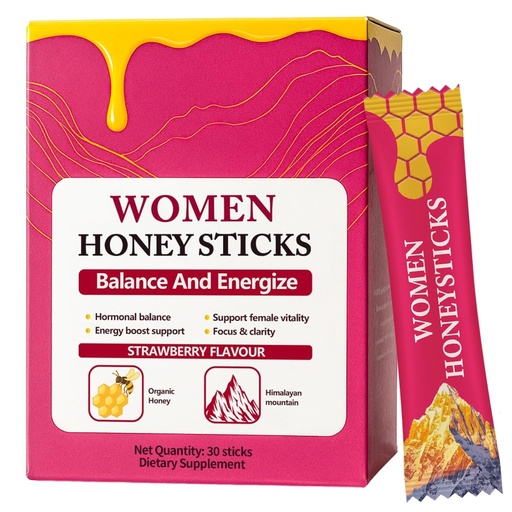 [BRSREGAEBB6AGFL5] Bloomin Honey Sticks Shilajit for Women, Strawberry Honeysticks, Natural Energy & Vitality Booster with Shatavari & Saffron for Hormonal Balance, Focus & Stamina | 30 Sticks (1)