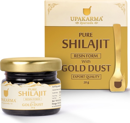 [BRSW2ZIDCQGQYELJ] Upakarma Ayurveda Pure Soft Shilajit/Shilajeet Resin with Spoon, Natural Source of Fulvic Acid & Trace Minerals,Pack-1 (20 Grams/ 0.70 fl. Oz, 1)