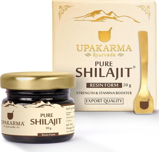 [BRSWGGIZAQBBAGY2] UPAKARMA Pure Shilajit Resin 20g for Men & Women | Boosts Stamina & Strength | 85+ Essential Minerals, Magnesium, Urolithin A | 3rd Party Lab-Test Report