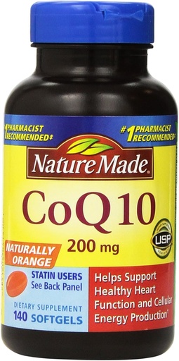 [BRSWIHAAOB4WG3Q7] Nature Made CoQ10 Coenzyme Q10 200 mg - 2 Bottles, 140 Softgels Each