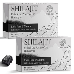 Shilajit Tablets 1000 MG, 100% Himalayan Organic, Shilajit Supplement Rich in Fulvic Acid & 85+ Trace Minerals for Men and Women, Energy & Immune System, 120 Count