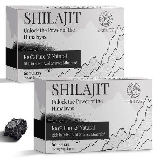 [BRSRAEL7CIBWMCL3] Shilajit Tablets 1000 MG, 100% Himalayan Organic, Shilajit Supplement Rich in Fulvic Acid & 85+ Trace Minerals for Men and Women, Energy & Immune System, 120 Count