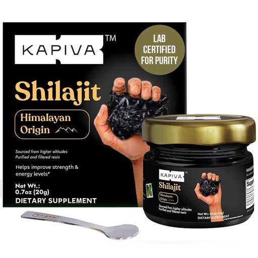 [BRSW2EATBUGQ2DI7] Kapiva 100% Pure Himalayan Shilajit Resin, High Potency for Men & Women | 40 Servings of 500mg | 80+ Trace Minerals, Up to 70% Fulvic Acid | Authentic | Natural Energy & Immune Support