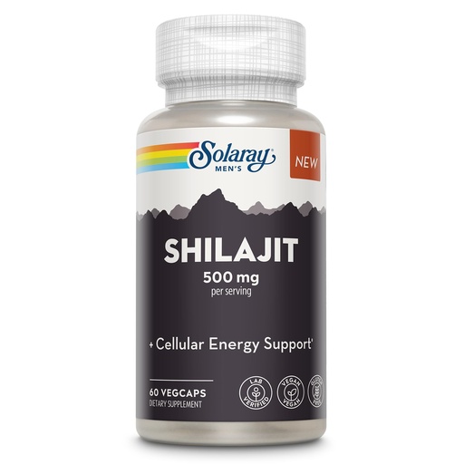 [BRSREGI6OYHBEELA] SOLARAY Shilajit 500 mg, PrimaVie (R) Himalayan Shilajit for Men, Adaptogenic Cellular Energy Support, Men’s Health Supplement, Vegan, Gluten Free, 60-Day Guarantee - 30 Servings, 60 VegCaps