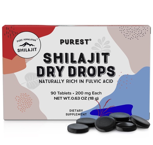 [BRSWYEIHB4AQ4YIU] Pure Himalayan Shilajit Dry Drops (90 Tablets, 200mg Each) Maximum Potency Pure Shilajit for Men with 85+ Trace Minerals & Fulvic Acid for Metabolism, Energy & Immune Support