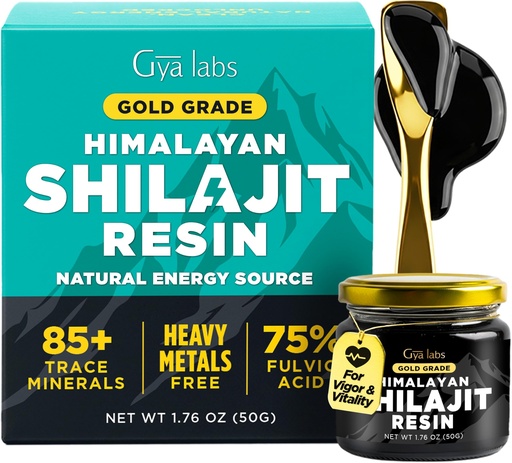 [BRSREHAKAV5GE3TK] Gya Labs Himalayan Shilajit Resin for Men, 100 Servings - 85+ Trace Minerals, 75% Fulvic Acid for Energy & Immune Support - Max Potency, Gold Grade, No Heavy Metals fit for Women