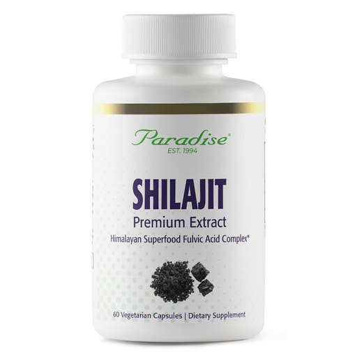 [BRSWIZIIO4PRWELO] Paradise Herbs Shilajit Extract, Whole Active Plant Extract, Super Potent, Ultra Pure, Vegan, Non-GMO, Gluten Free, Keto, 60 Count Vegetarian Capsules