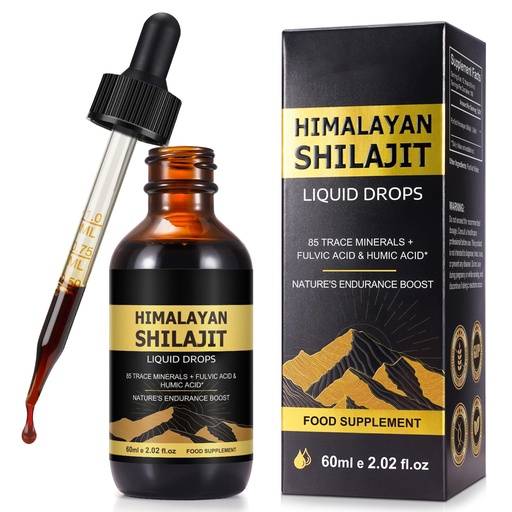 [BRSRAFIKBF4G2AD4] Shilajit Pure Himalayan Organic Resin Drop, Pure Himalayan Shilajit Resin Liquid Gold Supplement, Shilajit Organic Drop Rich in 85+ Trace Minerals, Shilajit for Men & Women (2.02 Fl Oz (Pack of 1))