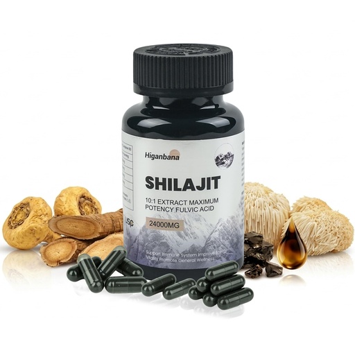 [BRSRGGANBENGMHTK] Himalayan Shilajit Pro Max for Men & Women -10:1 Extract 24000mg Gold Grade with Fulvic Acid and 85+ Trace Minerals, Energy & Focus Support, 60 Capsules