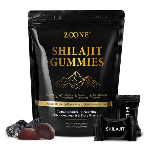 [BRSRGAIQB4PAOYLV] Himalayan Natural Shilajit Gummies 3000mg, 75% Fulvic Acid, 85+ Trace Minerals, Shilajit for Men & Women, Himalayan Shilajit Resin - 60 Gummies