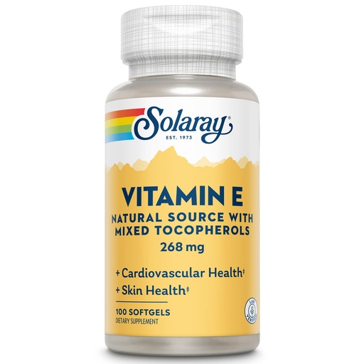 [BRSWIYQ2A4MWED3A] SOLARAY Vitamin E d-Alpha Tocopherol 268mg (400 IU) | Heart & Skin Health, Antioxidant Activity Support | 100ct