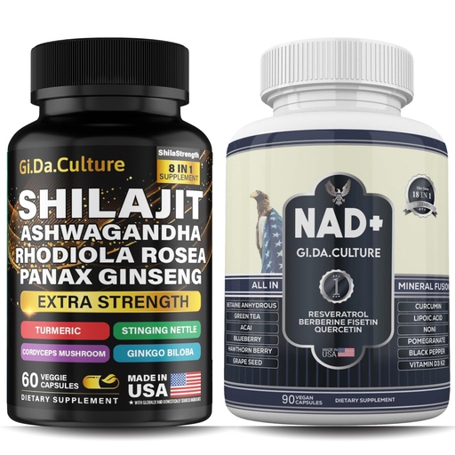 [BRSREGA7AABAAELA] Shilajit Capsules + NAD+ Supplement – Cellular Energy, Brain Fog Support, Focus, Anti-Aging, Mitochondrial Health for Men & Women