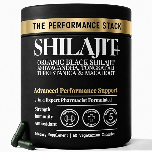 [BRSREC32DF7BYFI4] 5-in-1 Himalayan Shilajit for Men & Women – 1250mg | Ashwagandha, Tongkat Ali, Maca Root & Turkesterone – 80% Fulvic Acid – Energy, Testosterone & Vitality, (60 Vegan Capsules)