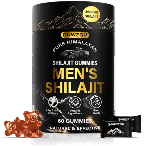 [BRSREZIOPMDQGAY6] Himalayan Shilajit Gummies for Men & Women –100% Natural Organic Gold Gummies 3000mg with Ashwagandha,Black Musli,Helps Boost Energy,Gokshura,Stamina Vitality Support -Vegan, Non-GMO - 60 Gummies