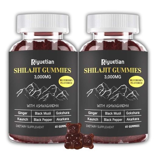[BRSRACQCAUPBA2QZ] Shilajit Gummies | 3000MG Pure Himalayan Gold with Fulvic Acid | Pure Shilajit for Men Supplements | Natural Rejuvenation, Improve Endurance & Immune Support | Vegan & Non-GMO, 120ct