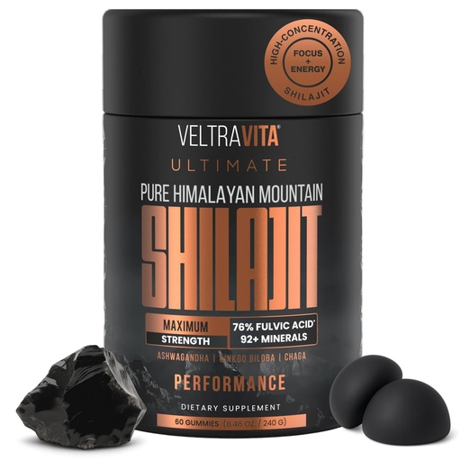 [BRSRAHACDNYAYEQ3] Pure Himalayan Shilajit Gummies with Ginkgo Biloba, Chaga & KSM-66 Ashwagandha | Shilajit for Men & Women | Max Potency | 76%+ Fulvic Acid & 92+ Trace Minerals | Sugar Free