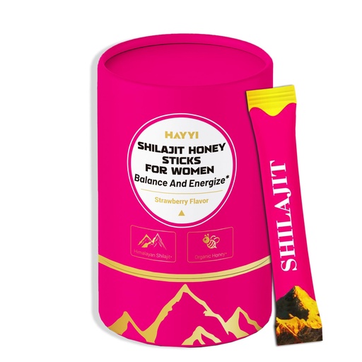 [BRSREHA3A4CWOCD3] 500MG Pure Himalayan Shilajit Honey Sticks with Saffron,Shilajit Honey Sticks for Women with 75%+ Fulvic Acid,85+ Trace Minerals for Enhance Energy&Strength&Immune,Strawberry Honeysticks 30 Sticks