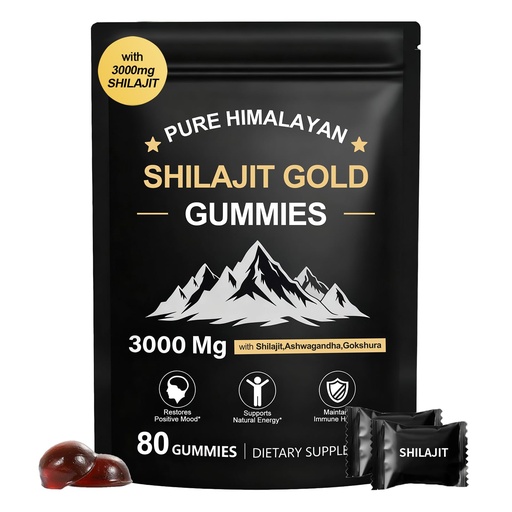[BRSRGY32OZ7QKGQ3] Shilajit Gummies | Shilajit Gold Gummies for Men & Women | Rich in Ashwagandha & Gokshura | Fulvic Acid & 85+ Trace Minerals | No Added Sugar | 100% Natural Organic, 80 Gummies