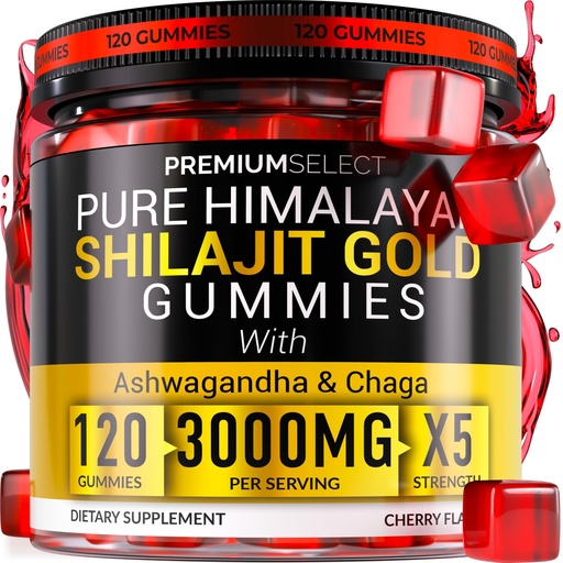 [BRSRAFD5CAAWCAA2] Shilajit Gummies for Men 3000mg – 120 Gold Shilajit for Men Gummies Sugar Free with Fulvic Acid – Natural Energy, Vitality & Stamina Support Chewable – Pure Himalayan Shilajit Gummy Chews