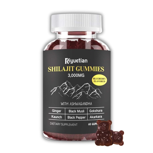 [BRSRACQCBUDRGYDG] Pure Himalayan Gold Shilajit Gummies for Men Supplement with Fulvic Acid | Pure Shilajit for Men Gummies | Healthy Aging, Boost Energy & Immune Support, Vegan & Non-GMO, 60ct