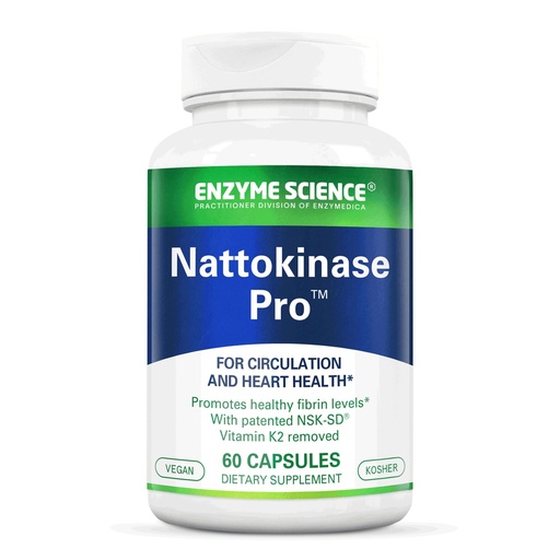 [BRSWYFTQCEFBADTG] Enzyme Science Nattokinase Pro with NSK-SD - Organic Supplement - Best enzymes for Cardiovascular and Circulatory Support - Vegan and Kosher - 60 Capsules