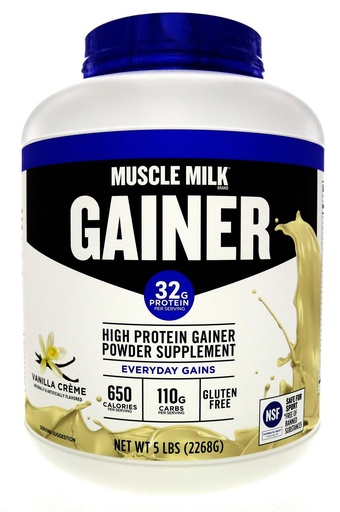 [BRSWIEYIBJ7R63TC] Muscle Milk Gainer Protein Powder, Vanilla Creme, 32g Protein, 5 Pound