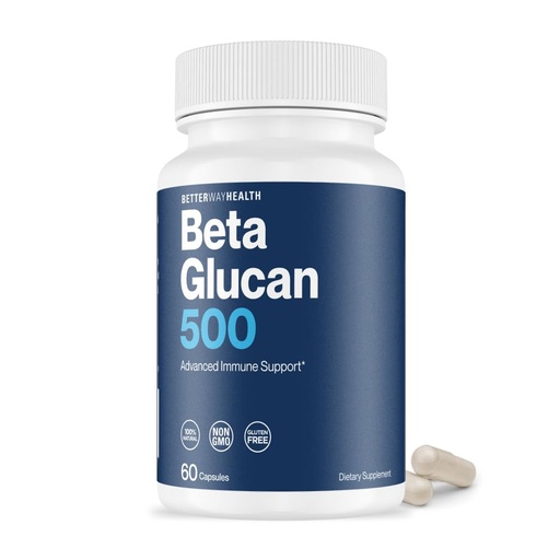 [BRSW2CT6AR7GMG3O] Better Way Health™ - Advanced Immune Readiness - Highly Purified 1,3/1,6 Beta Glucan 500 - Clinically Tested Immune Defense - 500mg/60 Capsules (Pack of 1)
