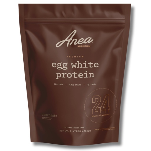 [BRSREAQNA55GOHY6] Anea Egg White Protein - Chocolate | 24g Protein | Fat-Free, Cholesterol-Free | 4.9g BCAA | Complete Amino Acid Profile| Dairy-Free, Gluten-Free, Soy-Free | Chocolate Flavor | Made in GMP Facility
