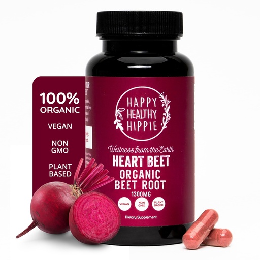 [BRSROGITBMARSAL2] Organic Beet Root Capsules 1,300mg - Nitric Oxide Supplement for Blood Pressure + Circulation Support - Beetroot Powder Superfood - Antioxidant, Natural Energy - Vegan, Non-GMO - 60 Ct