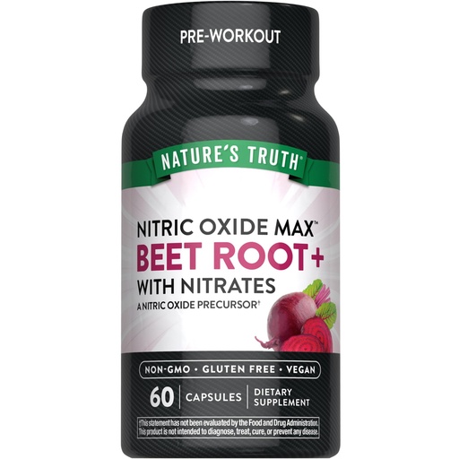 [BRSROYL5BMHBO3TD] Nature's Truth Beet Root Capsules | 60 Count | Nitric Oxide for Men and Women | Vegan, Non-GMO & Gluten Free Supplement