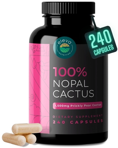 [BRSW2GT4OYIRSFD6] Nopal Cactus Capsules 1500mg- Organic Sun-Dried Prickly Pear Cactus Powder & Black Pepper Extract for Absorption- Natural Prickly Pear Super Supplement- Fiber, Vitamins and Minerals 240 Capsules
