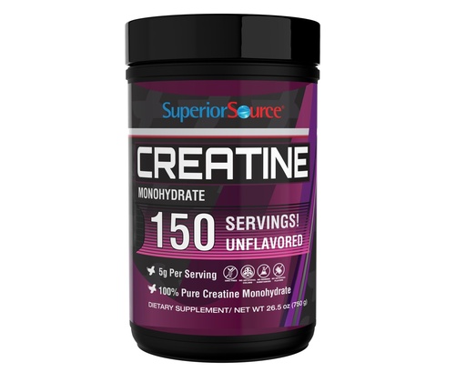 [BRSREFT4PICGEEL6] Superior Source Creatine Monohydrate, 750G, 5000mg Per Serv (5g) - 150 Servings, 26.5 oz, Muscle Growth, Enhanced Strength, Supports Post-Workout Recovery, Ideal for High-Intensity Training, Non-GMO