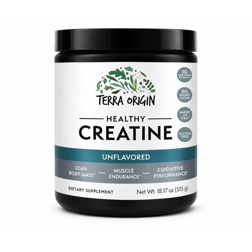 [BRSRGCQKAV6Q2HTP] TERRA ORIGIN Creatine Monohydrate Powder | Unflavored, 100 Servings | Micronized Creatine for Women & Men | Creatine Monohydrate Supplement | Gluten Free, Sugar Free, Made in USA