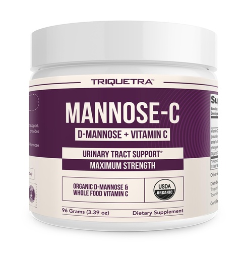 [BRSREGL4CAAQODLH] Mannose-C - Organic D Mannose Powder + Whole Food Vitamin C, Natural UTI Support Supplement to Flush & Cleanse Urinary Tract, Certified Organic Urinary Health for Women, Vegan, Non-GMO (60 Servings)