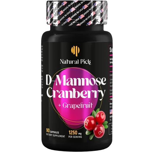 [BRSRECQHOZYRS3T5] Natural Pick D mannose with Cranberry, 1250mg – Potent dmannose Pills, for Kidney Defense Support and Cleanse andu Urinary Tract Health for Women. Bladder Healt Supplements for Women – 90 Capsules