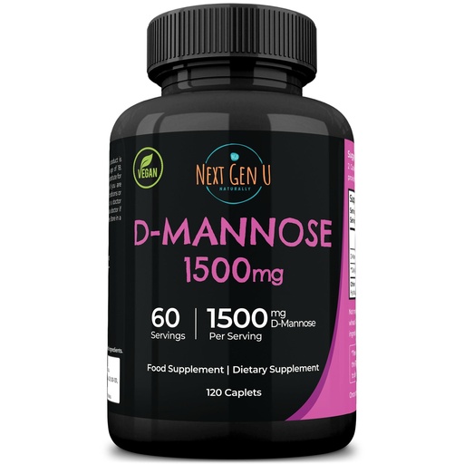 [BRSRMEAEOYFGAD3D] D Mannose - 1500 mg - Health Food & Dietary Supplement - 120 Vegan Caplets - May Help Support a Healthy Urinary Tract & Bladder - by NextGenU