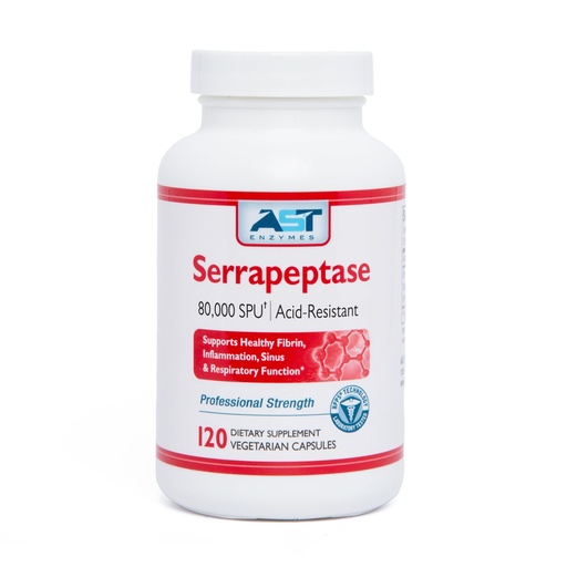 [BRSWIGQ6CRYGCHQZ] AST Enzymes Serrapeptase 80,000 SPU – 120 Vegetarian Capsules - Premium Natural Systemic Enzymes – Acid-Resistant Serrapeptase