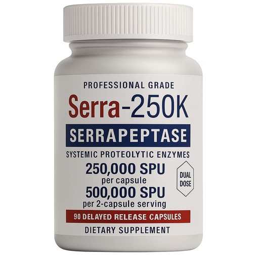 [BRSWGZQ7OIHQ4233] Serra-250k Serrapeptase 250,000 SPU Per Capsule | 500,000 SPU High Potency Enzyme | 90 Capsules | Delayed-Release Serrapeptase | Maximum Strength Vegan Non-GMO Systemic Enzyme for Recovery & Wellness