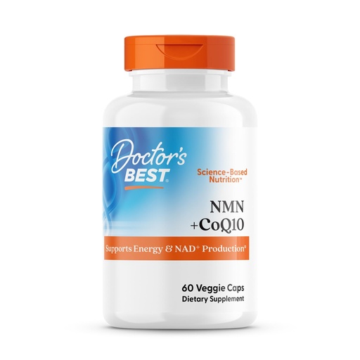 [BRSRMAI3AV7GCG3V] Doctor's Best NMN + CoQ10 Supplement for Women & Men - Supports NAD+ Production & Cellular Energy, Beta Nicotinamide Mononucleotide 150 mg & Coenzyme Q10 50 mg per Capsule, Vegan, Non GMO- 60 Veg Caps