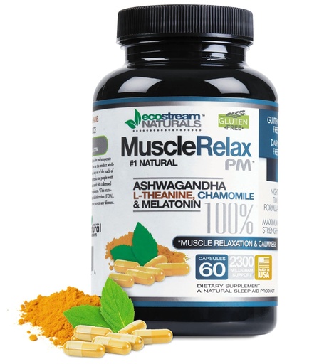 [BRSWGAI7BMFQGFLP] Natural Night-Time Support Muscle Relax PM - Over 2,300 Milligrams Strength - Ease Night Time Capsules Rest Support with Magnesium, Ashwaganha, Valerian, Passion Flower